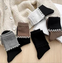 Fashion Sweet Cotton Girl Socks Tube Custom Design Crew Socks for Women