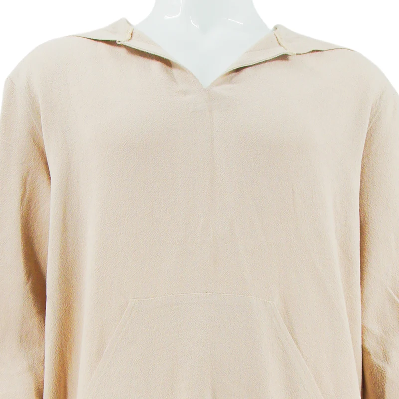 Men's Casual Hoodie Embroidery Regular Sleeve Saudi Arabian Thobe Islami Jumpsuits Playsuits