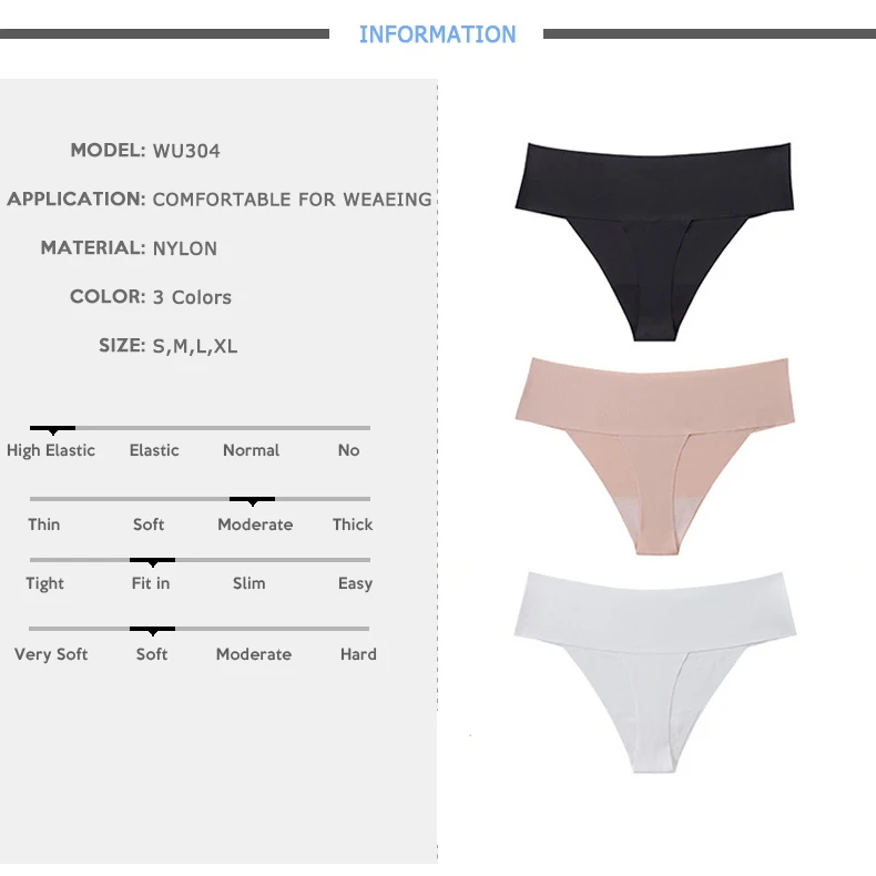 High Quality Female Sexy Lingerie Underwear Elastic Seamless Ice Silk G