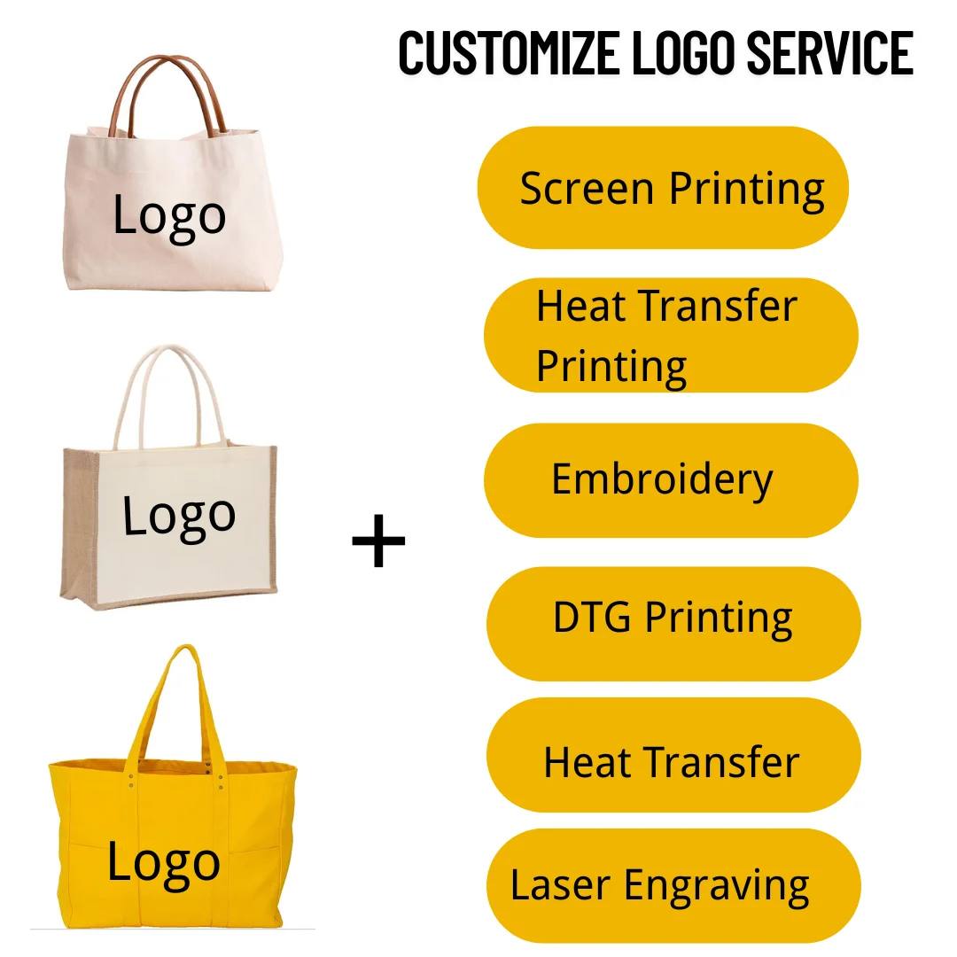 Bulk Printed Canvas Bag Custom Logo Promotional Tote Cotton Material for Gift Giveaway Trade Show Advertising Shopping Bag