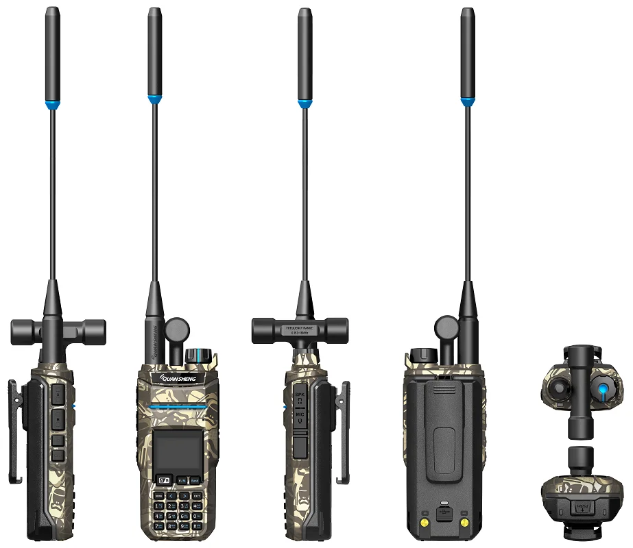 2026 New QUANSHENG TK11 IP Camouflage Analog Two Way Radio with VHF/UHF and 0-10KM Range AM FM ROHS FCC CE