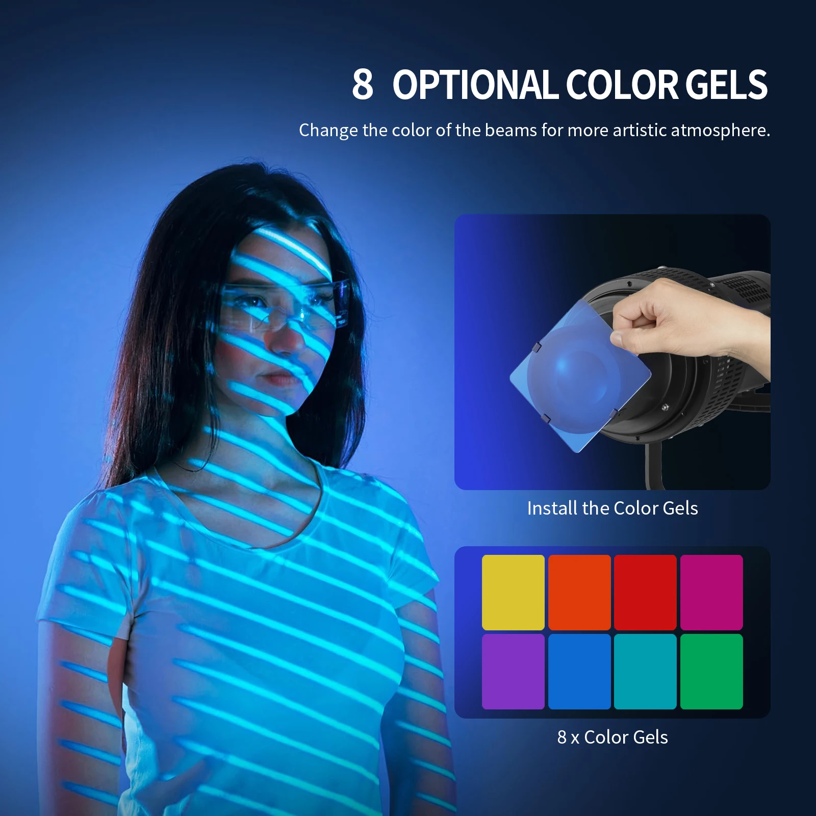 Conical Photography Studio Strobe Flash Light Adjustable Beam Light Spill Reduction Snoot With Color Filters Effect Card