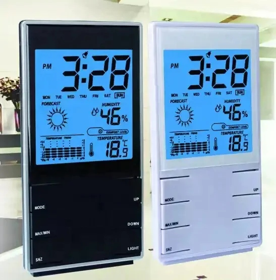 Home Bedroom Snooze Desk Digital Multifunction Lcd Calendar Weather Forecast Station Clock
