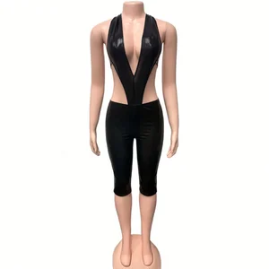 Dropshipping 2026 New Design Club Wear Hot Sexy Romper and Midi Shorts 2 Piece Set Women