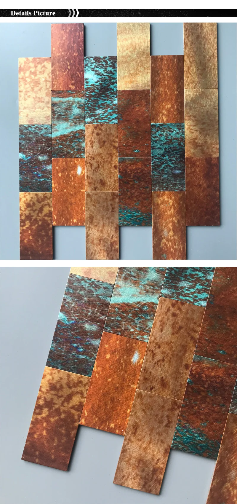 Foshan self adhesive long strip waterproof pvc panels mosaic tile backsplash wall sticker
