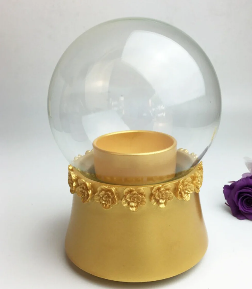 Display Glass Globe Dome with Rotating Resin Base