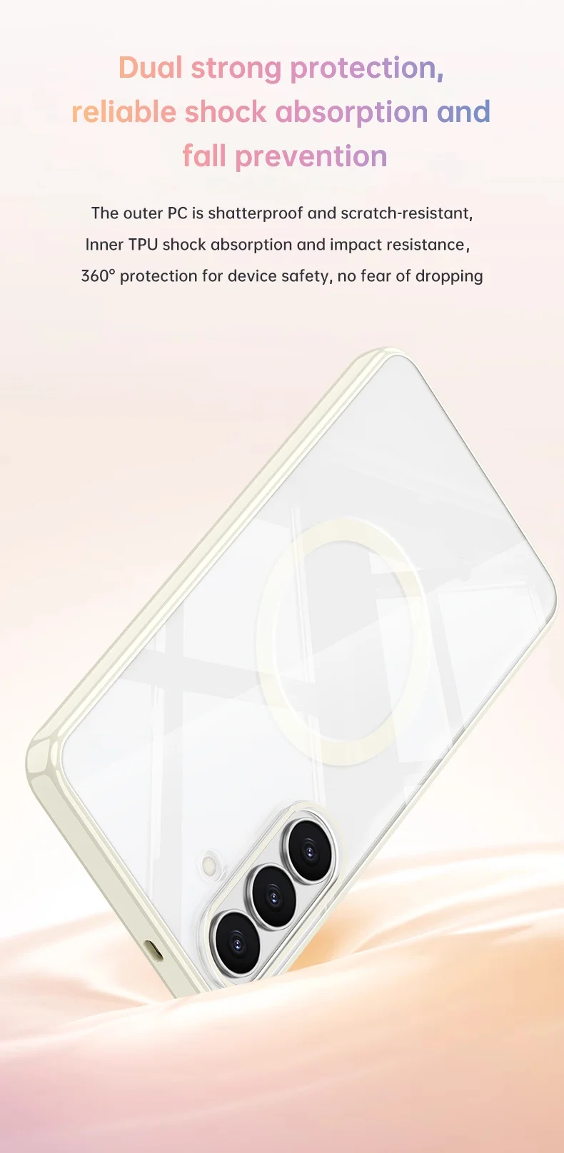 product tpupc phone case with shockproof anti scratch frosted magnetic phone bumper wireless charging phone case for samsung s26-7