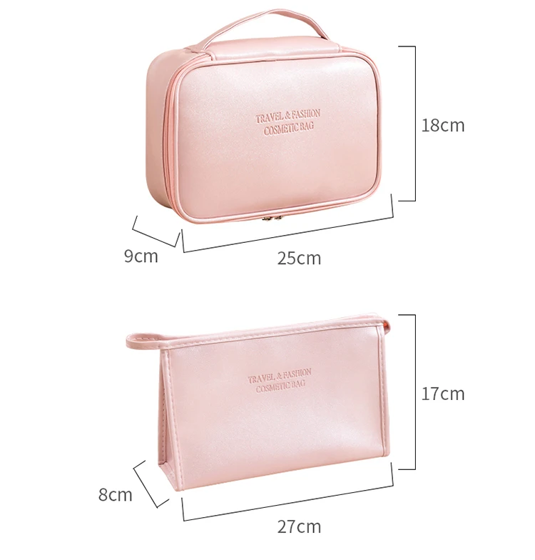 Wholesale Fashion smile design cosmetic bag pink private label