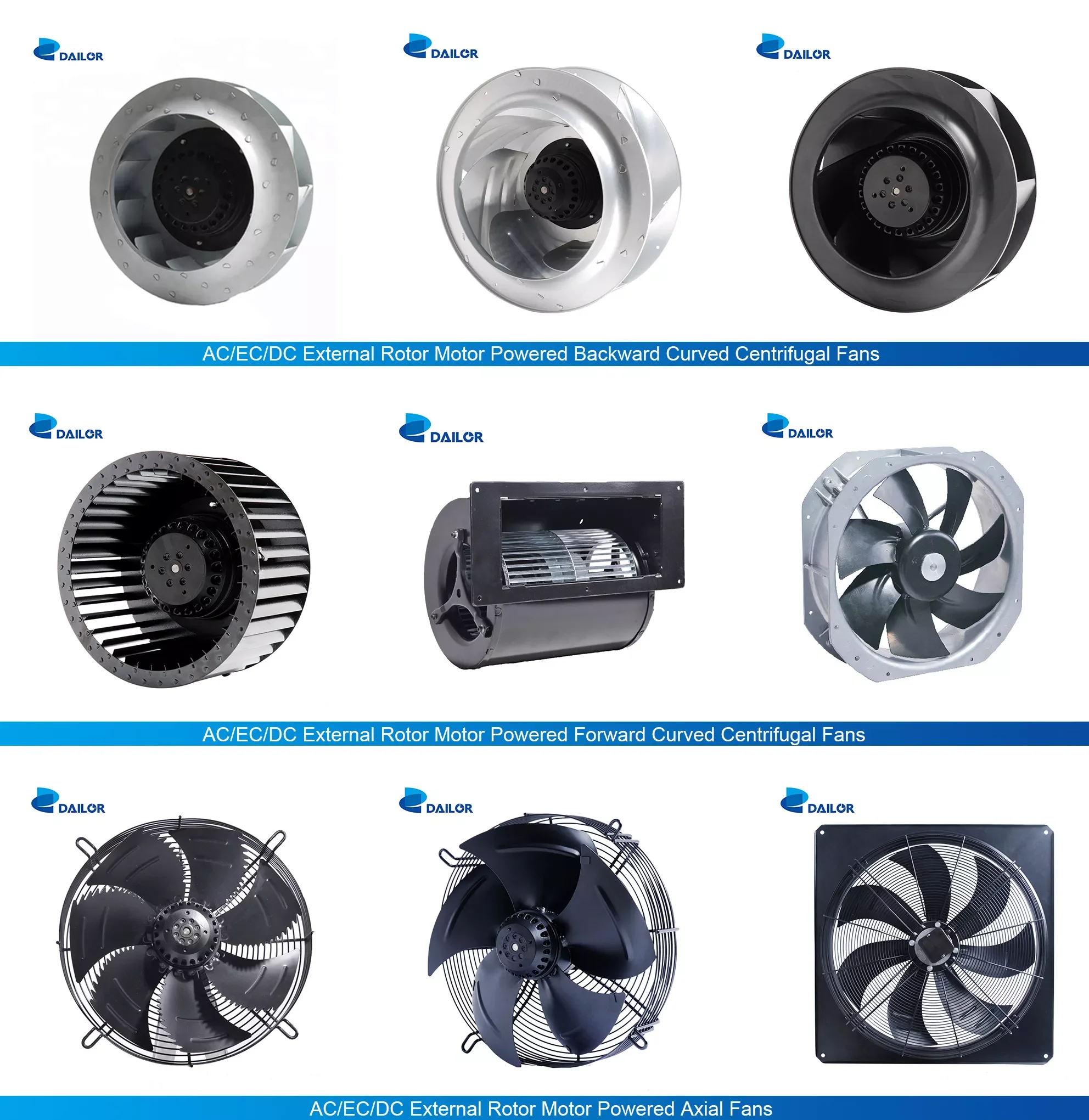 450mm AC EC DC backward air conditioner centrifugal fan radial fan FFU factory