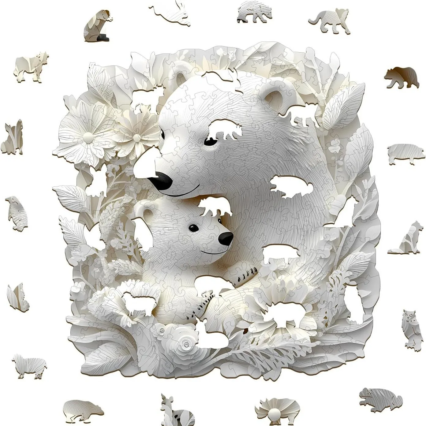 Unique Animal Jigsaw Puzzles 2D Wood Puzzle, Best Educational Wooden Toys for Adults and Kids Learning Games