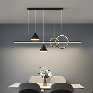 JACKSUN Modern Simple Nordic Iron Chandelier for Restaurant Dining Room Luxury Multi-Head Lamp for Long Bar Dining Table