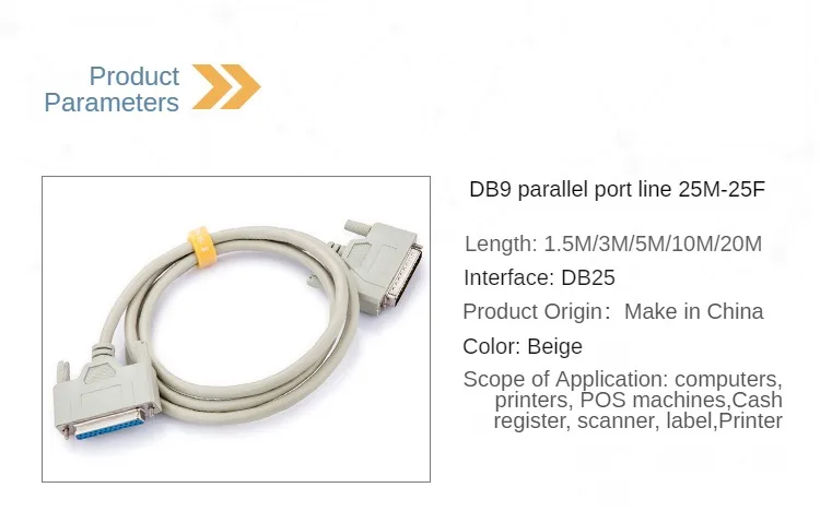 Db25pin Male To Female M/f Parallel Lpt Cable 1.5m 3mt Db25 To Db25 ...