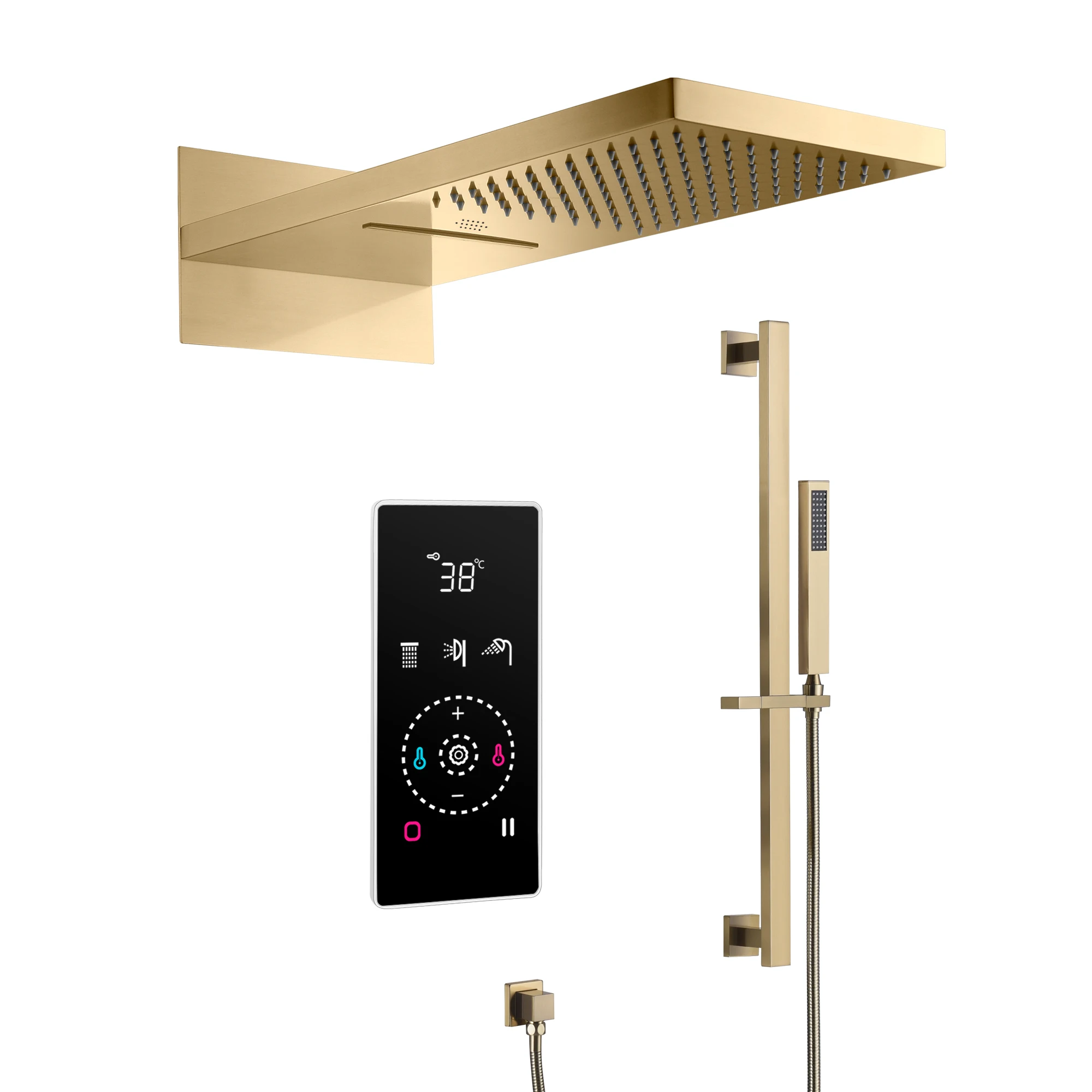 2 Functions Showerhead Smart Home Shower Waterfall Touch Digital Display Smart Panel Shower