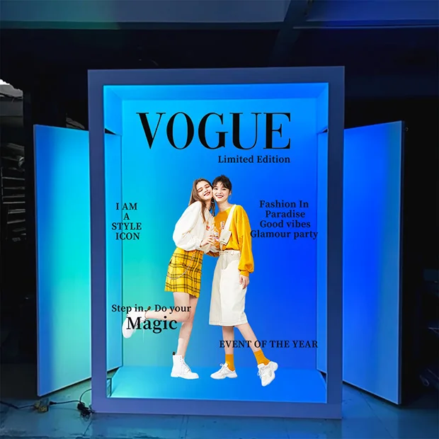 Premium Magazine Photo Booth Box for Wedding Mariage With Magazine Box Photobooth Outdoor Custom Vogue PVC Walk in Cover