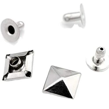 Лидер продаж серебряные Квадратные двойные заклепки 10 мм быстрые для каменных головок украшения из кожзаменителя