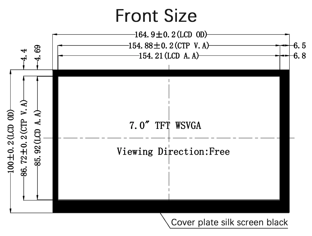 7 inch 1024x600 High Resolution TFT LCD Display Touch Screen TFT ...