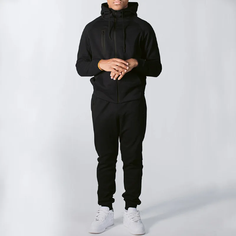 Black Tech Fleece Hoodie Wholesale Wholesale Tech Suits Men's