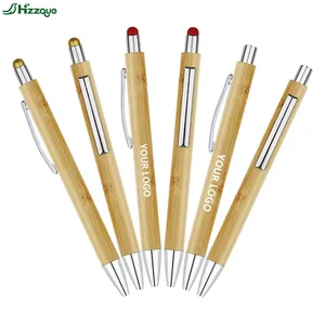 High Quality Cheap Bamboo Wood Ballpoint Pen with Metal Clip-support Custom Laser logo Imprint Bamboo Ball Pen for Promotional