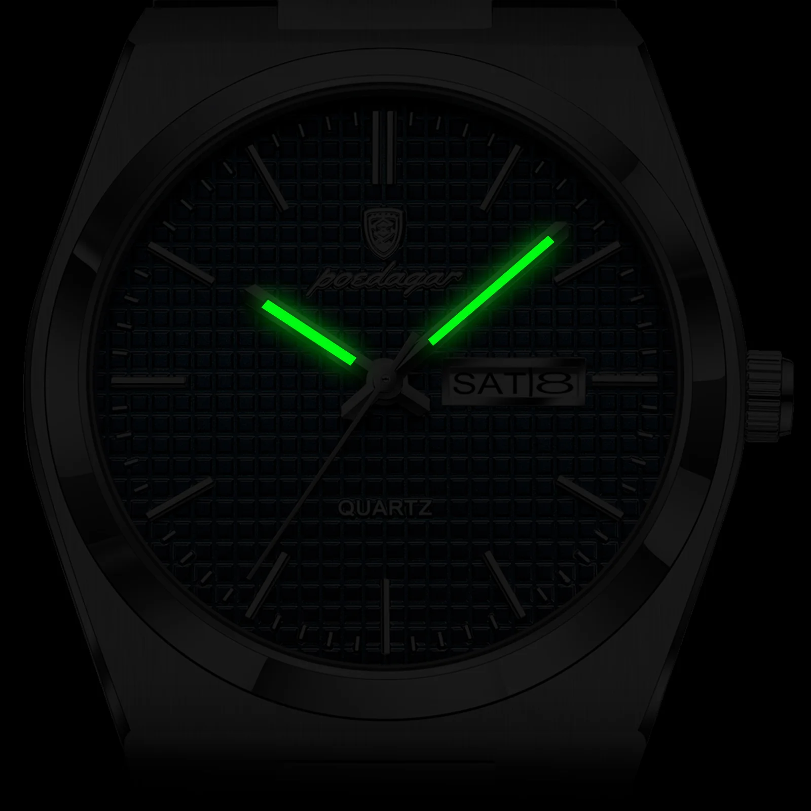 Orologio da uomo con cinturino in pelle, stile classico, casual, in acciaio inox, impermeabile, cronografo, data, analogico al quarzo Sport black blue