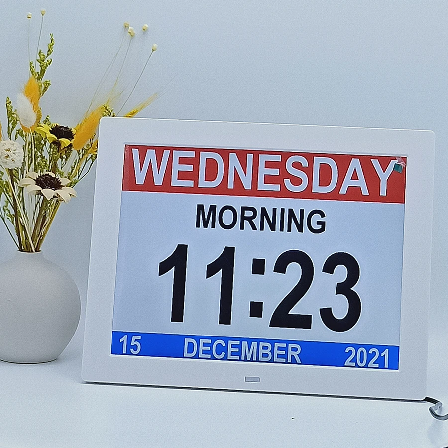 Large Led Digital Display 12 Inch Alarm Hourly Chime Calendar Talking Wall Clock for Visual Impairment People