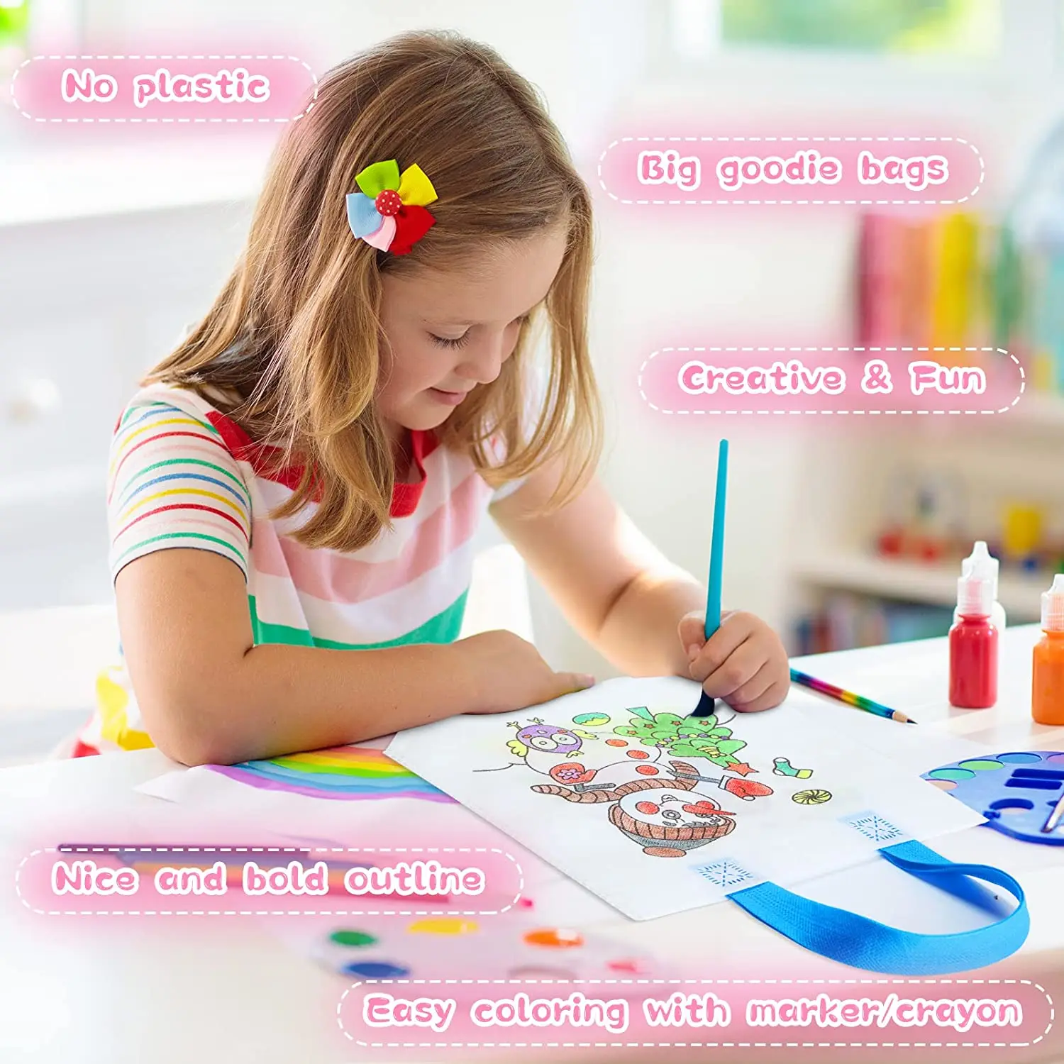 Детская раскраска многоразовая для вечеринки Goodie «сделай сам» Сумка для рисования граффити Нетканый экологически чистый материал «сделай сам» набор ручной работы для детей