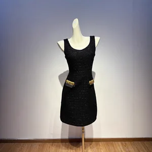 Bettergirl Fashion Luxury 2026 New Black Sleeveless Strapless Short Dress Diamond Beads Formal Party Dress