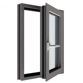 American Style Double Glazed Black Thermal Break Aluminium Horizontal Sliding windows and Doors with Lock