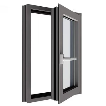 American style double glazed black thermal break aluminium horizontal sliding windows and doors with lock