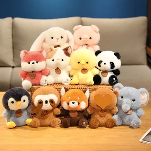 Factory Mini Crane Plush Keychains PP Cotton Filled Claw Vending Machine Toy Stuffed Animal Pendant Doll