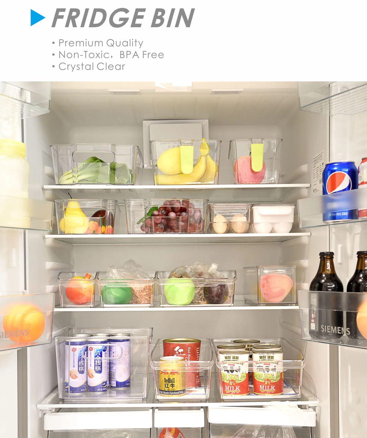 Уникальной формы применимо Экономия пространства более четкие stackablen холодильник для хранения