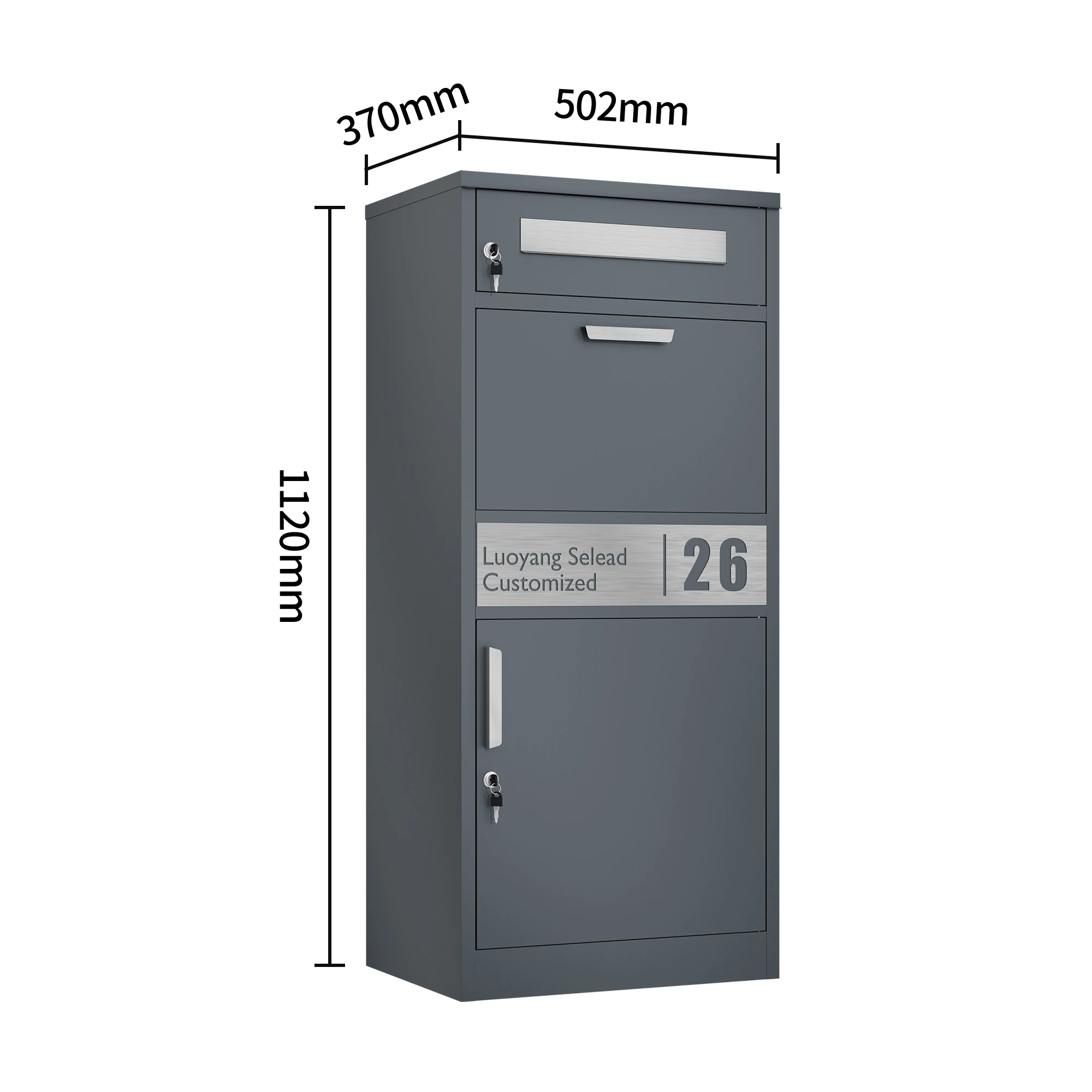 Waterproof Freestanding Outdoor Parcel Drop Box Self-Pickup Home Garden Mailbox Locker Burglarproof Mail Box with Lock