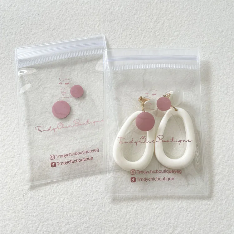 Custom Small Mini Size Clear Transparent Pvc Plastic Zipper Bag For Jewelry Earring Necklace