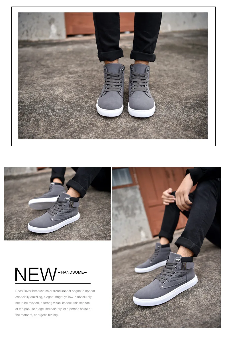 Spring New Korean Version Men's Shoes High-top Sneakers Retro Casual ...