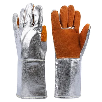 Premium leather TIG reflective temperature resistant welding gloves Work Safety Welding Gloves for welder