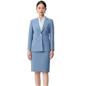Women's Four-Way Stretch Polyester Business Suit Set Wrinkle-Free Antimicrobial Lining For Hybrid Work Office Remote