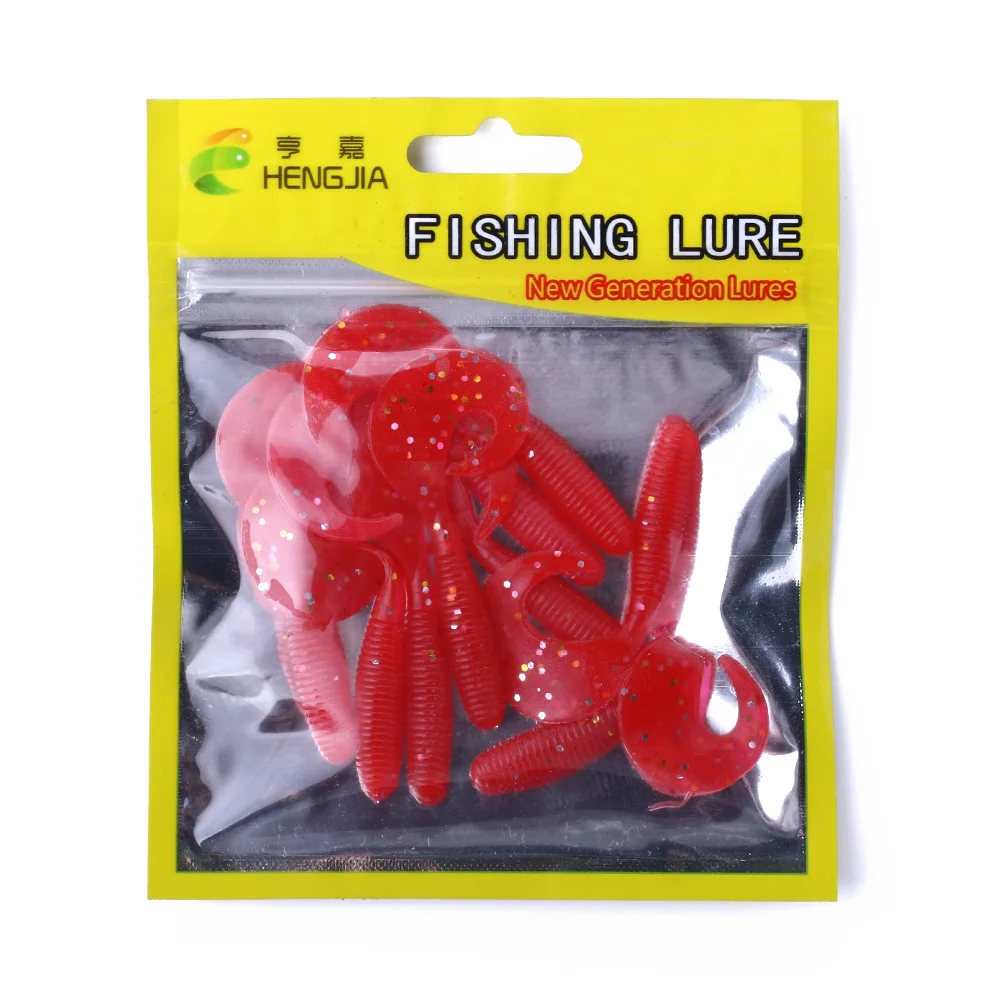 6.5cm 2g Soft Plastic Fishing Grubs Worm Lure Shad Bait