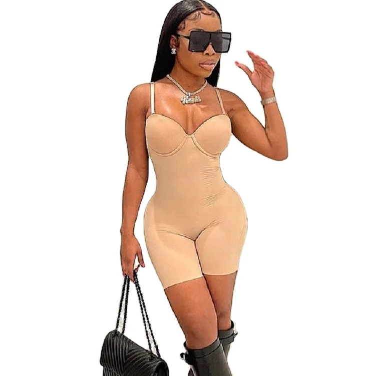 Women#39;s Dress Full Slip Bodysuit Lingerie Body Shaper With Built-in Bra  Tops Smooth Back_jl