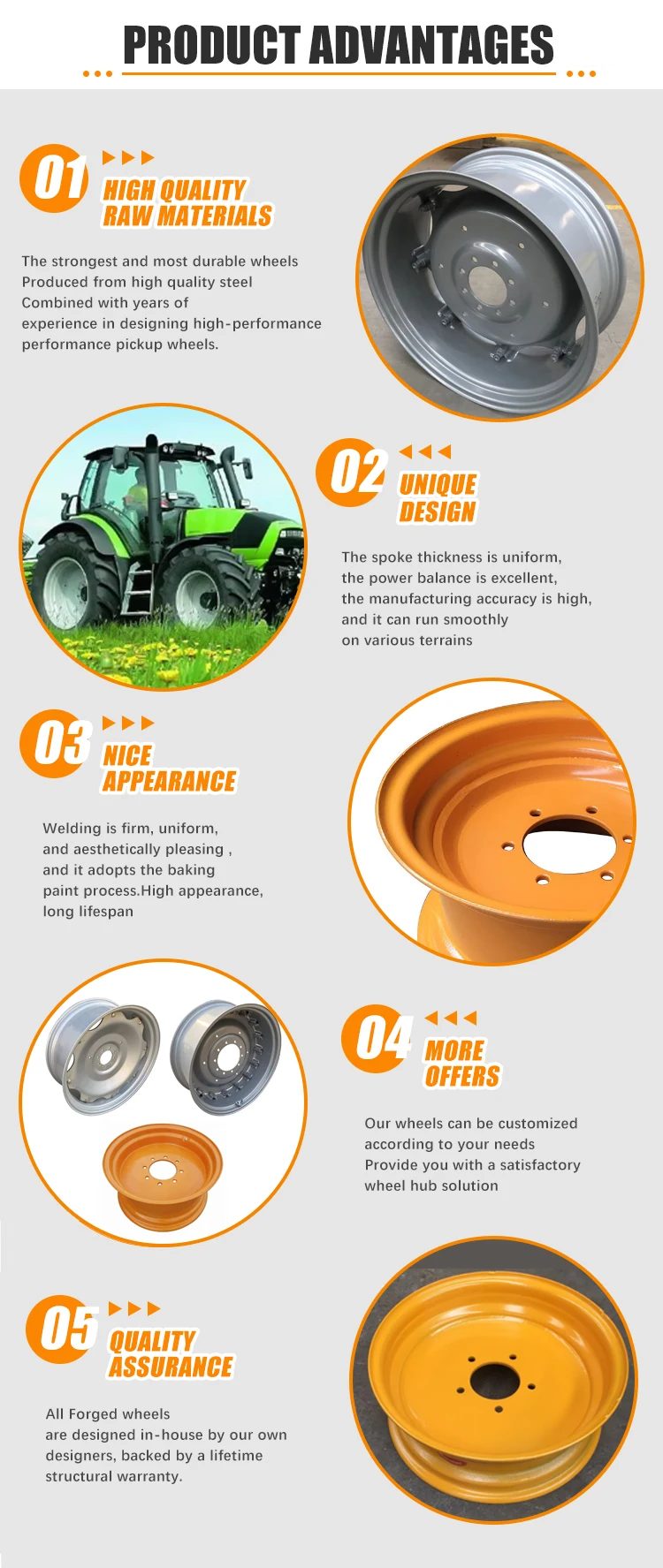 Good Quality Professional Steel Material Agricultural Wheels And Tractor Rims manufacture