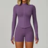 Set giacca viola + pantaloncini