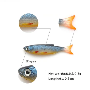 Cheery 9cm 7g 3D Eyes Tuna Trolling Lure Soft Plastic Silicone PVC Bait for Ocean Boat Fishing Snapper Bass Trout Wholesale – Soft Lure – view 3