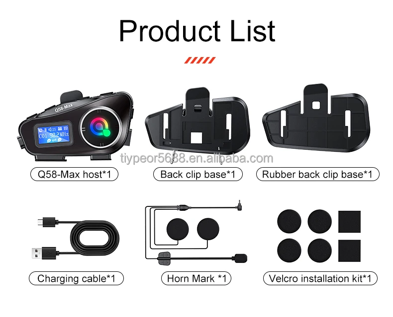 product tiypeor motorcycle helmet bt intercom led lighting supports multi scene mixed music sharing intercom distance 500 meters-11