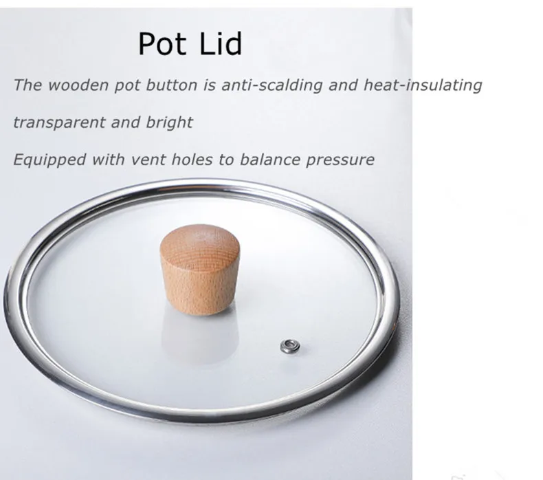 Borosilicate Glass Casserole Cooking Pot with Wooden handle Pyrex Glass Fireproof 4.5Liter