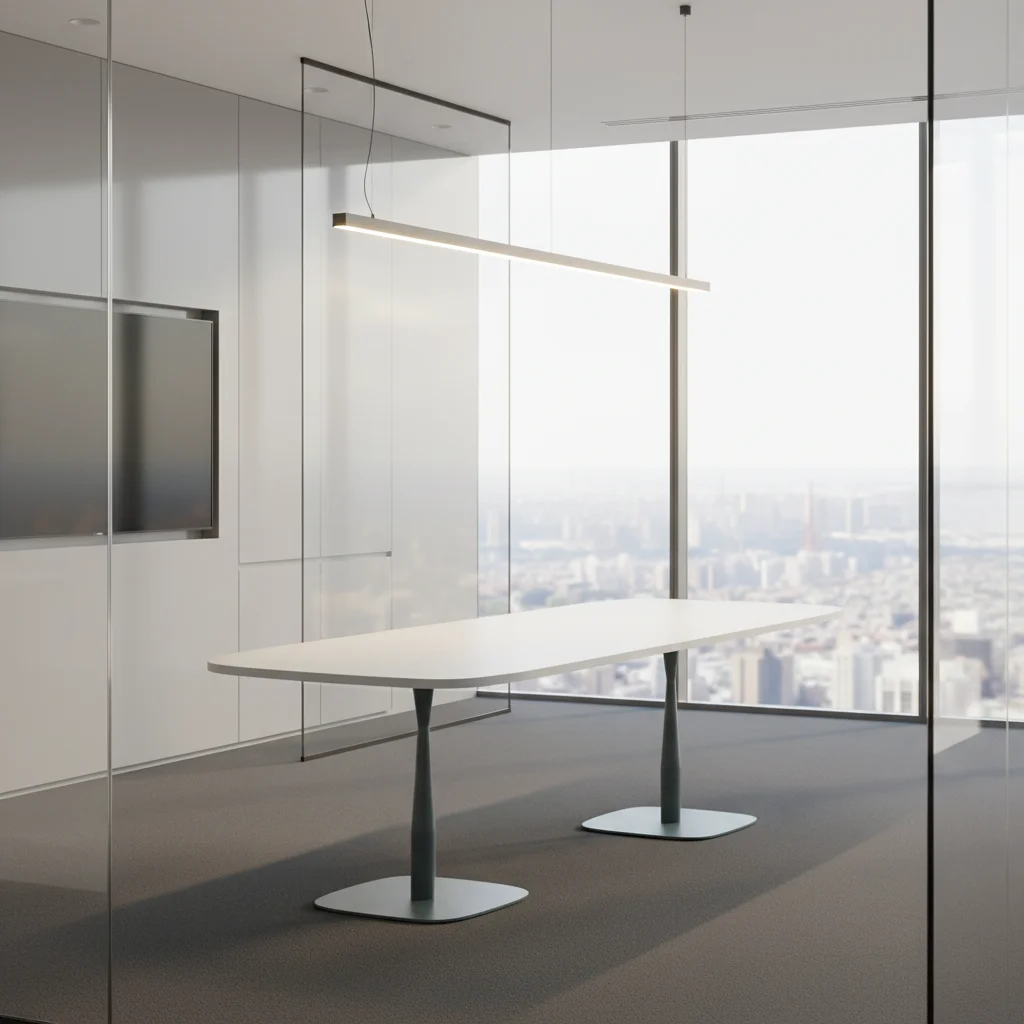 Modern Boardroom Conference Desk Large Space Steel Feet Design Corporate Meetings Reliable Office Furniture Extendable Durable 2