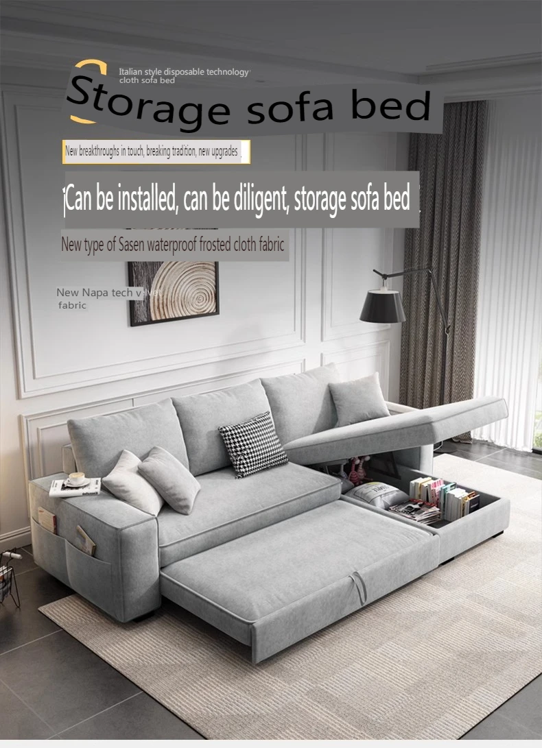 European Modern Sleeping Couch Pull Out Convertible Sofa Bed With