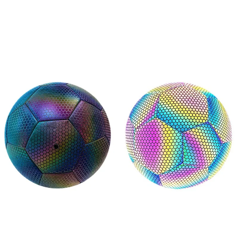 Holographic Reflective Soccer Ball Luminous Footballs Glow In The Dark ...