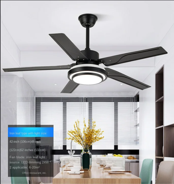 Five-leaf Big Wind Stainless Steel Ceiling Fan Industrial Retro With ...