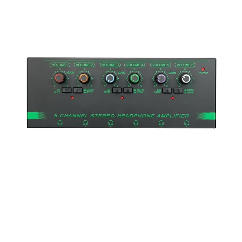 Riworal 4 Channels Headphone Amplifier with 1/4