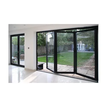 Aluminium Frame Sliding Folding Glass Curtain Balcony Partitions Doors aluminum Stacking Panoramic Accordion Bi-folding doors