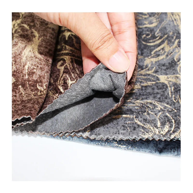 Sofa Fabric Holland Velvet Printing and Glue Emboss Decorative Fabric for Chair Pillow Eco-friendly