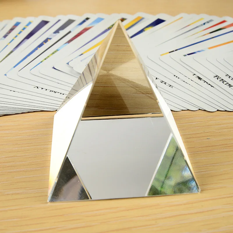 Honor of Crystal Top Quality Polyhedron Clear Glass Blank Pyramid Prism Optical Crystal Pyramids Paperweight Ornament